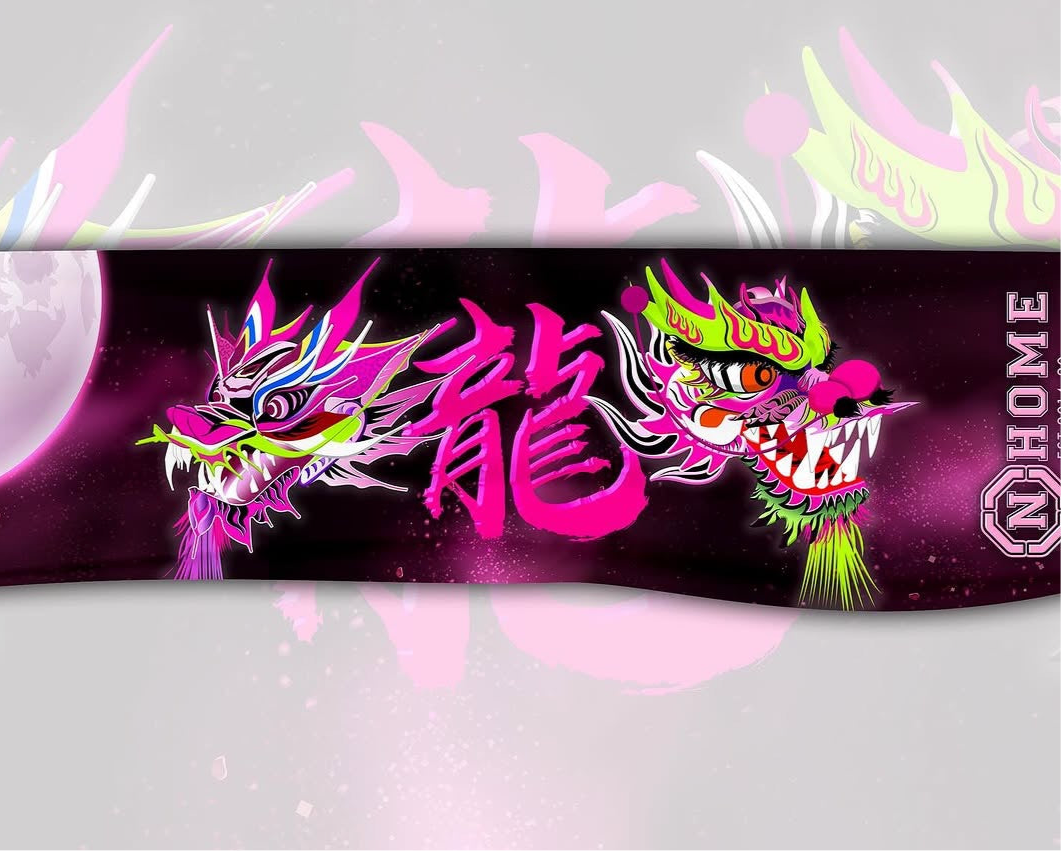 NHOME NEON DRAGON TOWEL