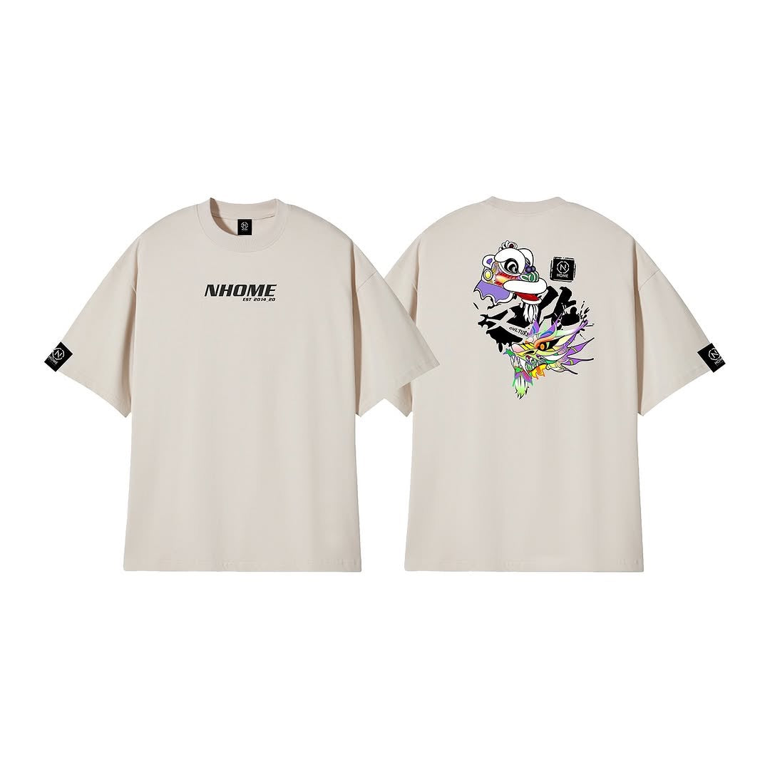 NHOME BEIGE “CULTURE” PERFORMANCE TEE