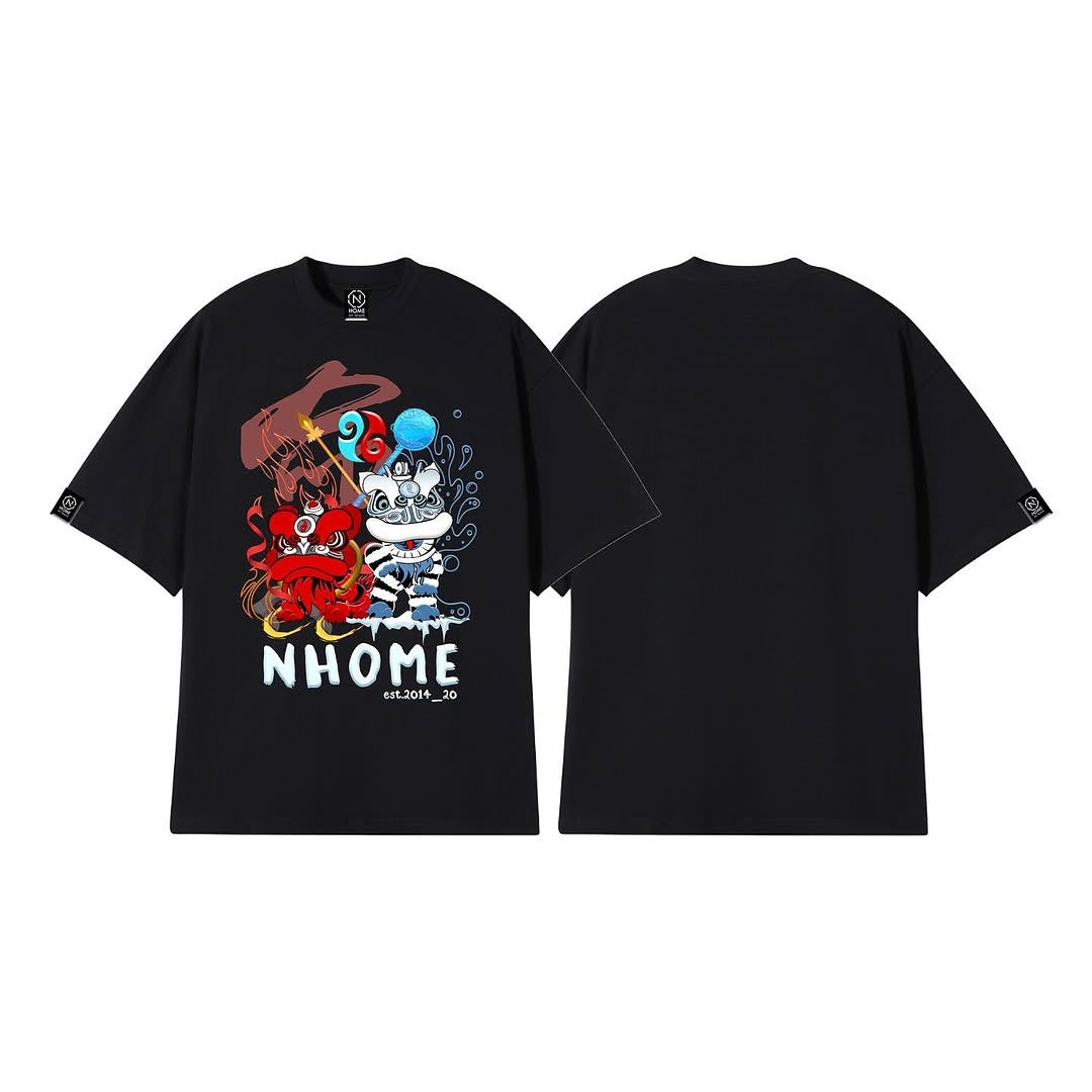 NHOME RED/BLUE LION GRAPHIC TEE