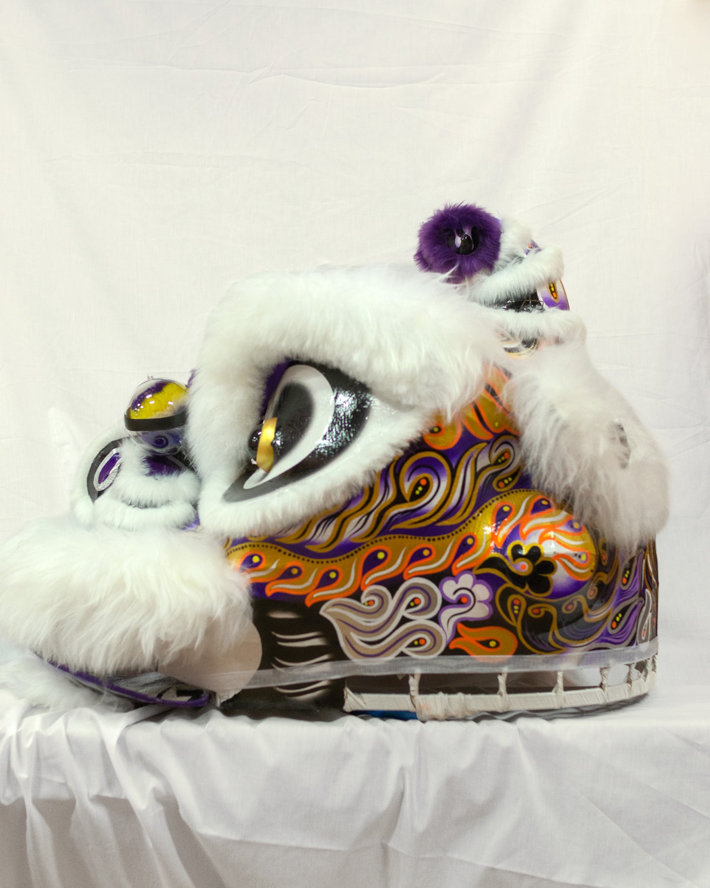Purple & White Full Size Hok San Lion Costume Set