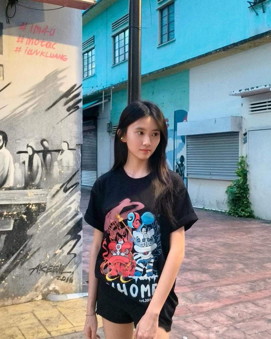 NHOME RED/BLUE LION GRAPHIC TEE