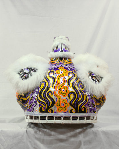 Purple & White Full Size Hok San Lion Costume Set
