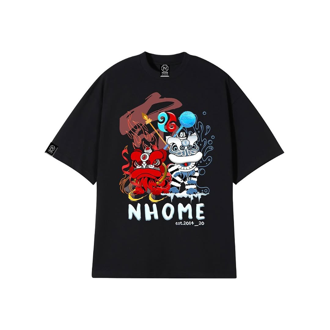 NHOME RED/BLUE LION GRAPHIC TEE
