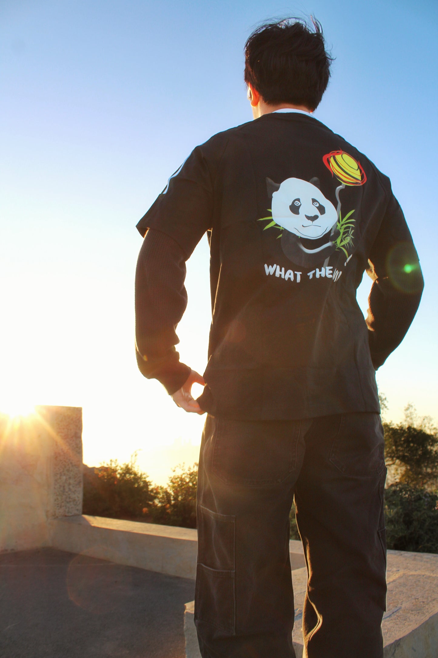 NHOME BLACK PANDA SPORT TEE