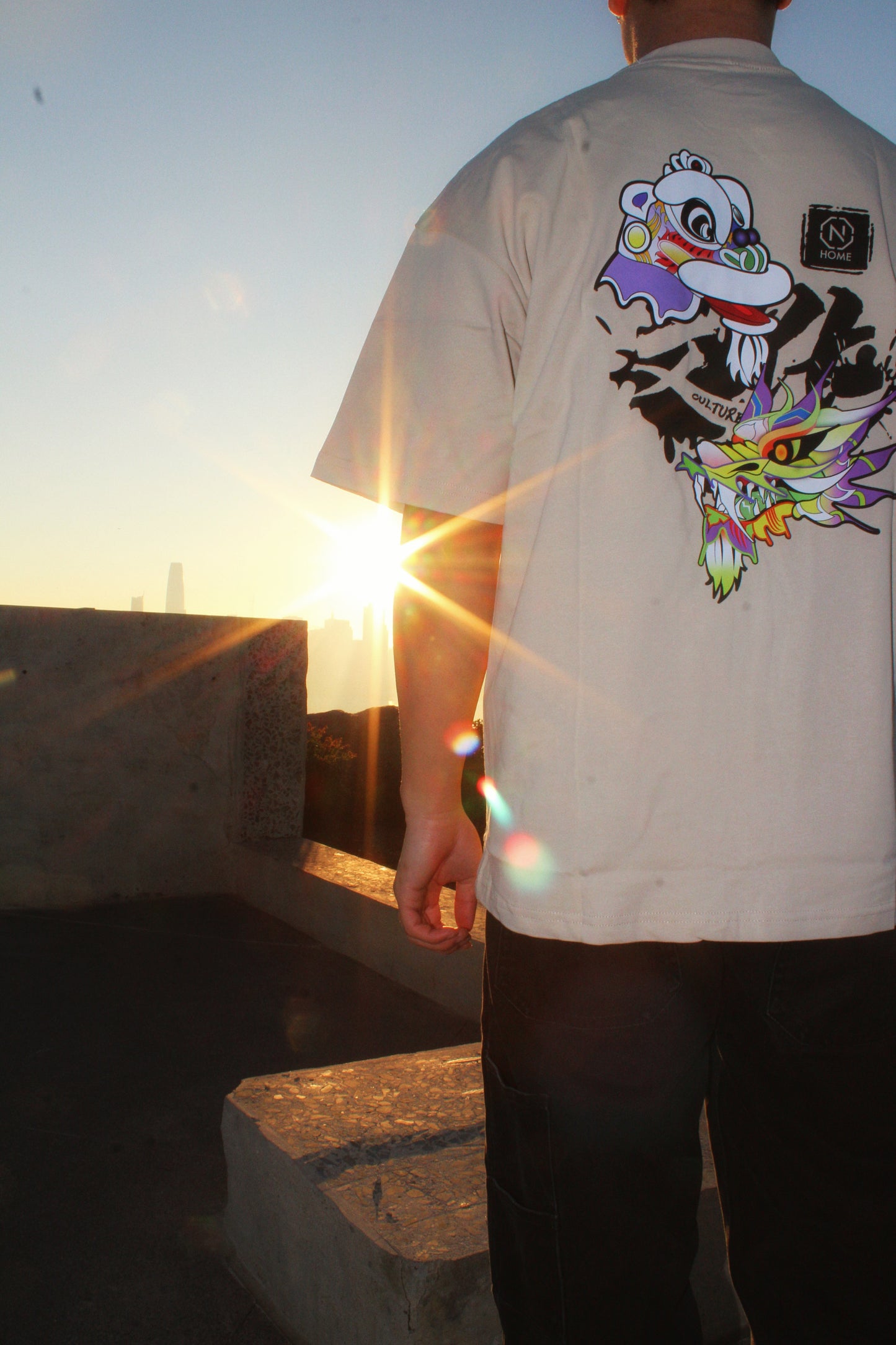 NHOME BEIGE “CULTURE” PERFORMANCE TEE